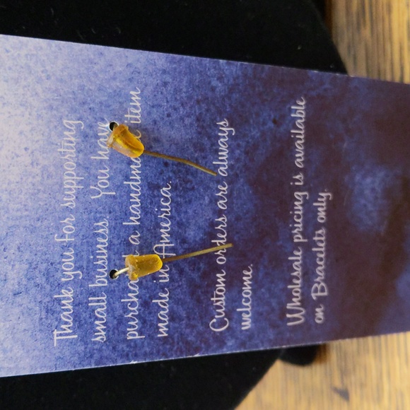 NWOT jasper stone fish hook drop earrings #45 - Picture 5 of 6